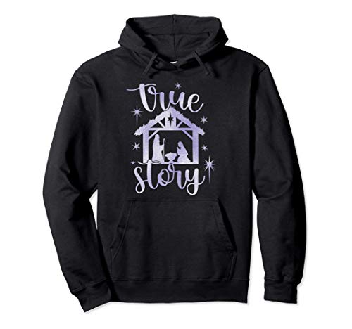 Natividad de Navidad religiosa de True Story Purple Ombre Sudadera con Capucha