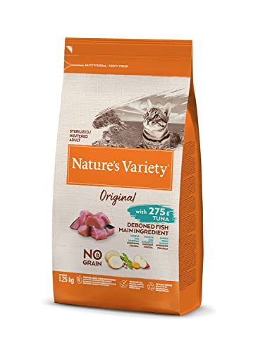 Nature's Variety Original No Grain - Pienso para gatos esterilizados con atún sin espinas 1,25 Kg