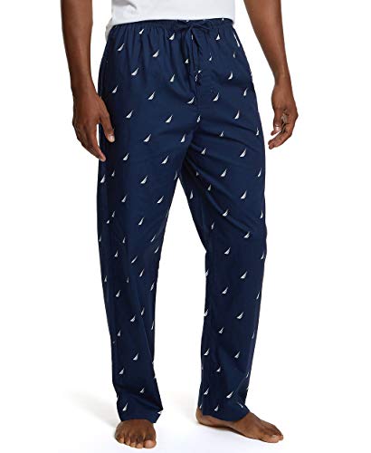 Nautica Pantalón de pijama de algodón 100% elástico para hombre - azul - Medium