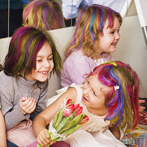 Navaris Tinte de pelo para niños y niñas - Juego de tizas para pintar el cabello de colores - Pintura temporal lavable para hacer mechas - 8x color