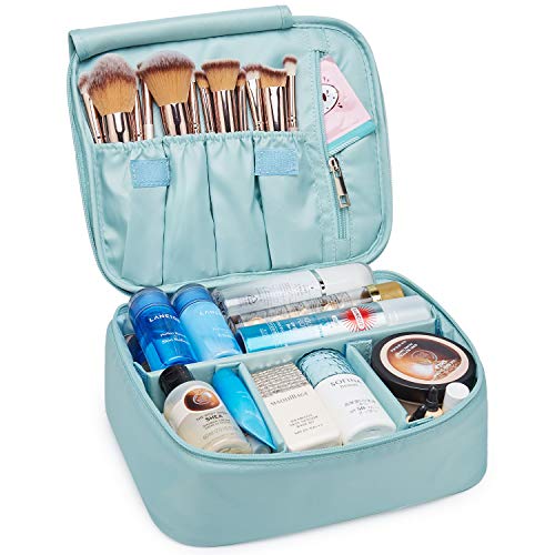 Neceser de Maquillaje de Viaje, Bolsa de Aseo Grande, Organizador para Mujeres y niñas, Azul Celeste (Azul)