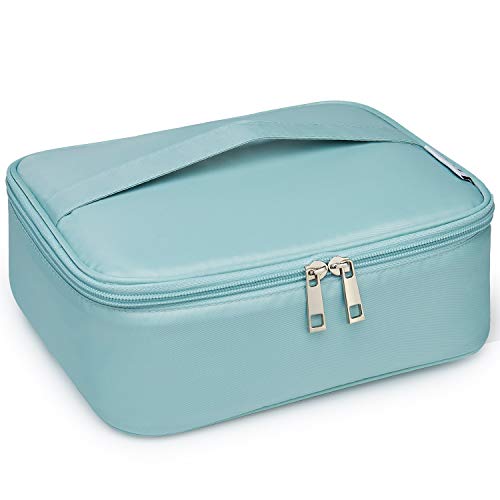 Neceser de Maquillaje de Viaje, Bolsa de Aseo Grande, Organizador para Mujeres y niñas, Azul Celeste (Azul)