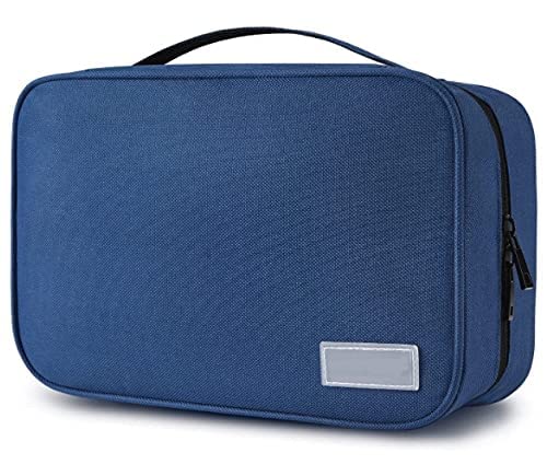 Neceser Viaje Impermeable para Colgar Gran Capacidad Neceser Maquillaje, Bolsa de Aseo, Bolsa de Maquillaje Portátil de Viaje, Organizador con Divisores para Cosmético-Azul