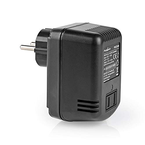 NEDIS Convertidor de Poder Transformador de Corriente - 230 V de CA - 110 V de CA - 45 W - Salida Estadounidense sin Toma de Tierra Negro