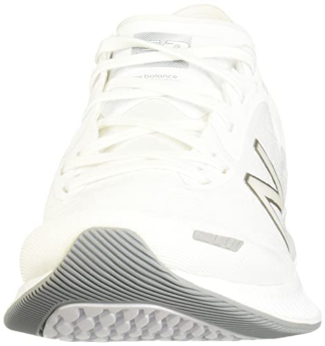 New Balance Men's Dynasoft Pesu V1 Running Shoe, White/Light Cyclone/Silver Metallic, 13