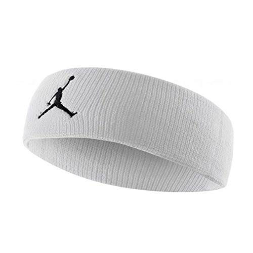 NIKE Jumpman Headband Cinta, Hombre, Multicolor (Blanco/Negro), Talla Única