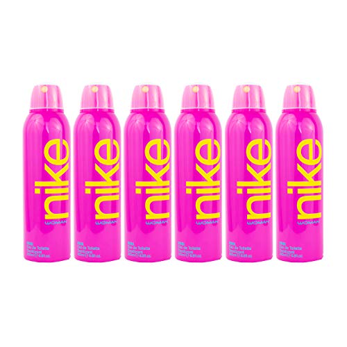 Nike Pink, Desodorante Spray para Mujer, 200 ml - Pack de 6