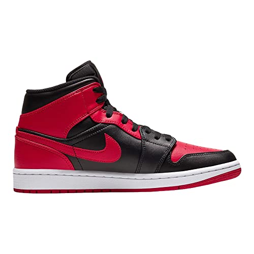 Nike - Zapatillas Air Jordan 1 Mid Banned, 554724 074, de color negro, rojo y blanco, para hombre, color, talla 41 EU