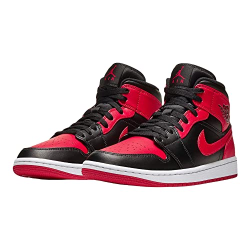 Nike - Zapatillas Air Jordan 1 Mid Banned, 554724 074, de color negro, rojo y blanco, para hombre, color, talla 41 EU