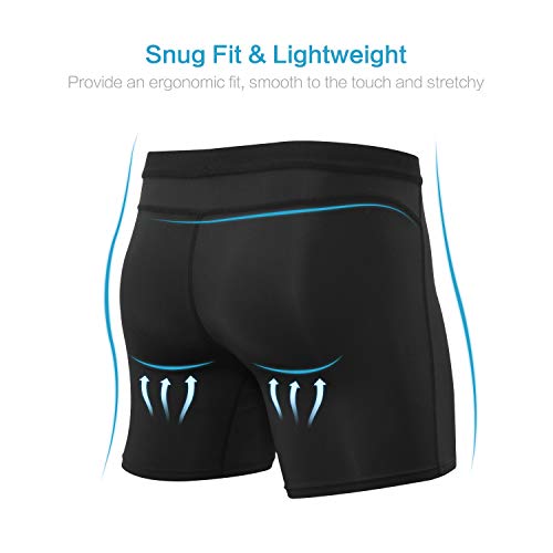 Niksa Bóxer para Hombre(Pack de 3) Calzoncillos Bóxers, Calzoncillos Deportivos para Hombre Ropa Interior Funcional Pantalones Cortos de Ciclismo Shorts de compresión Negro 2XL