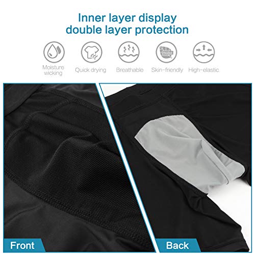 Niksa Bóxer para Hombre(Pack de 3) Calzoncillos Bóxers, Calzoncillos Deportivos para Hombre Ropa Interior Funcional Pantalones Cortos de Ciclismo Shorts de compresión Negro 2XL