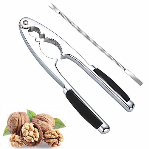 Ninevi cascanueces,Cascanueces Metal, Alicate para Nuez con Mango de Silicona Antideslizante, Adecuado para Nueces, Castañas, Nueces de Brasil, Almendras, Pistachos