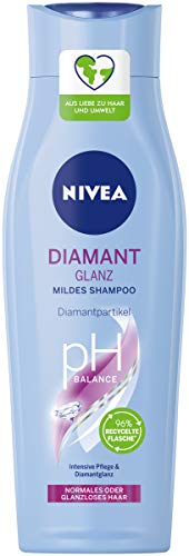 NIVEA Champú suave Diamant Brilliant, champú nutritivo con partículas de diamante para cabellos normales y ásperos, 250 ml