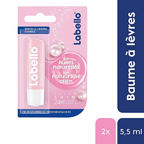 NIVEA Labello Cherry Shine (2 x 5,5 ml), Bálsamo labial enriquecido con aceites naturales y pigmentos brillantes, cuidado de los labios hidratación de larga duración durante 24 horas