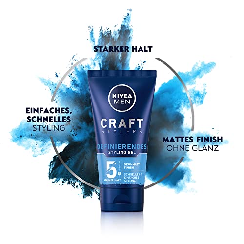 Nivea Men Craft Stylers - Gel para el cabello con acabado semimate, diseño rápido y fácil con fuerte sujeción, 1 paquete (1 x 150 ml)