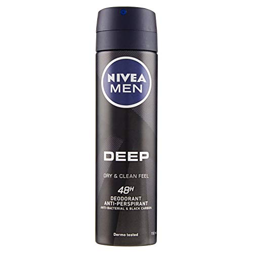 Nivea Men Deep Black Dry & Clean, Desodorante Antitranspirante, 150ml