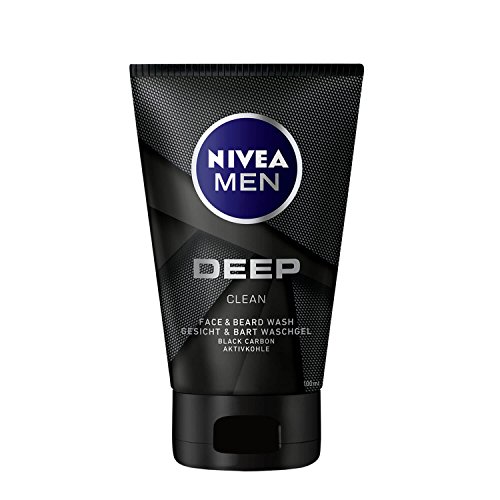 Nivea Men Deep Clean Cara y Barba Gel Limpiador, con Carbón Activado, 2 Pack, (2 X 100ml)