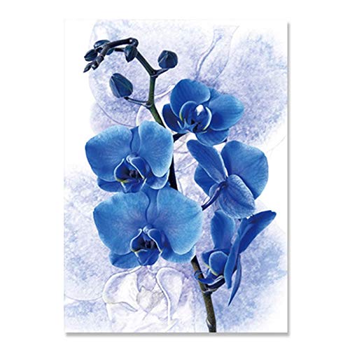 Nordic Violet Canvas Paintings Blue Flowers Plant Posters and Prints Decoración del hogar Cuadros de pared para la decoración de la sala de estar 45x60cmx2pcs Sin marco