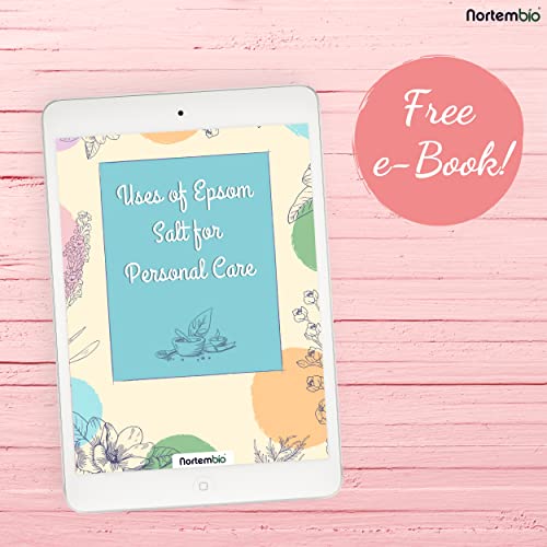 Nortembio Sal de Epsom 1,25 Kg. Fragancia Canela Naranja. Sal de Baño Hidratada con Vitamina C y E. Relajación de Músculos, Aromaterapia y Buen Sueño. E-Book Incluido.