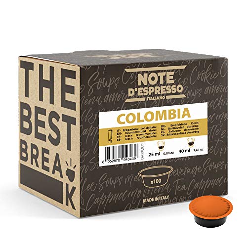 Note d'Espresso - Colombia - Cápsulas de Café para las Cafeteras LAVAZZA* A MODO MIO* - 100 caps