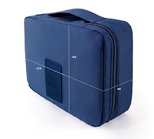 NOVAGO® Bolsa de Aseo/Organizador Especialmente concebido para los Viajes, el Maquillaje y artículos de higiene Personal (Azul)