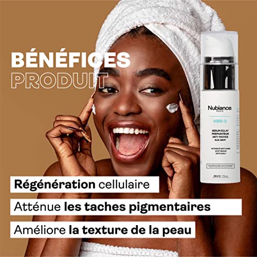 NUBIANCE - Potente Suero Anti-Manchas Con Ácidos De Frutas AHA, HRB-3. 30 ml. Para Pieles Negras, Mates y Mixtas, Tratamiento Exfoliante, Crema Facial De Tratamiento Antimanchas