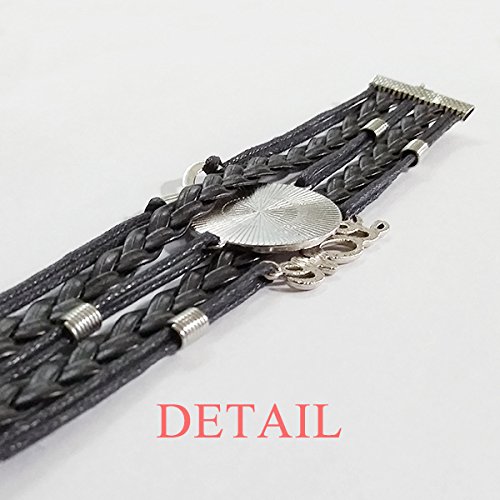 OFFbb-USA Aristocracy Britain Nobility Dignity Pulsera Amor Accesorio Trenzado de Cuero Pulsera de Cuerda de Regalo