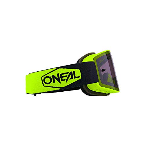 O'Neal | Gafas de Motocross | MX MTB DH FR Downhill Freeride | Correa ajustable, comodidad óptima, ventilación perfecta | Gafas B-20 | Unisex | Amarillo Neón Negro Gris claro | Talla Única