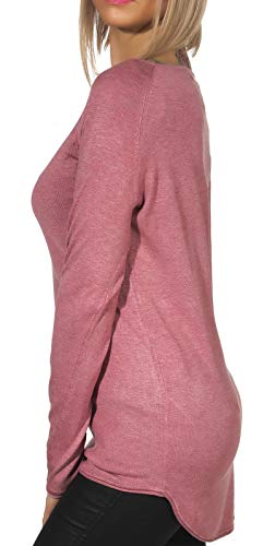 ONLY Onlmila Lacy L/S Long Pullover Knt Noos Suéter, Rosa (Mesa Rose Detail:W. Melange), 36 (Talla del Fabricante: Small) para Mujer