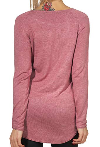 ONLY Onlmila Lacy L/S Long Pullover Knt Noos Suéter, Rosa (Mesa Rose Detail:W. Melange), 36 (Talla del Fabricante: Small) para Mujer