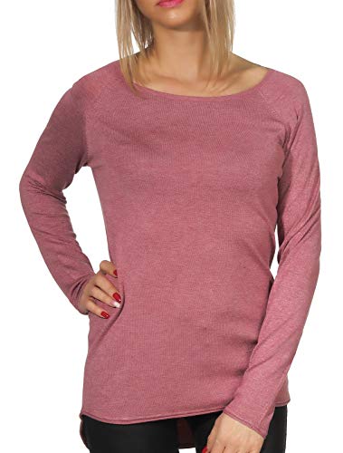 ONLY Onlmila Lacy L/S Long Pullover Knt Noos Suéter, Rosa (Mesa Rose Detail:W. Melange), 36 (Talla del Fabricante: Small) para Mujer