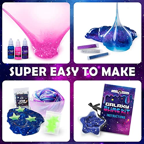 Original Stationery Mini Galaxy Slime DIY Kit con todo para hacer Glitter & Galactic Slime para niños 10-12 Girl Birthday Ideas