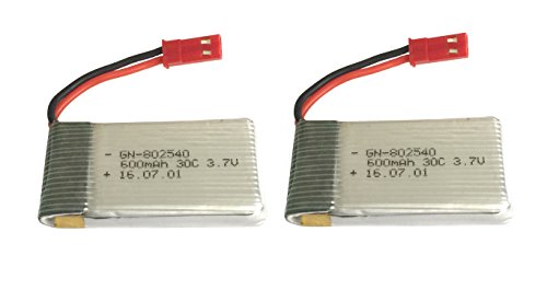 Outletdelocio Pack 2 Baterias Lipo 3,7v 600Mah 30C con Toma Bec para Drone Xplorer, JXD 510, X-Predators o similares