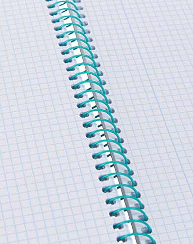 Oxford Touch - Cuaderno espiral tapa extradura, Fº, 4 x 4 c/m, color aqua