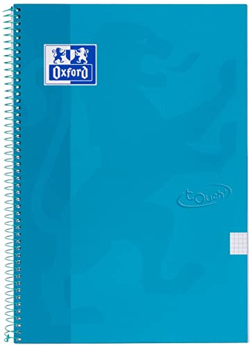 Oxford Touch - Cuaderno espiral tapa extradura, Fº, 4 x 4 c/m, color aqua