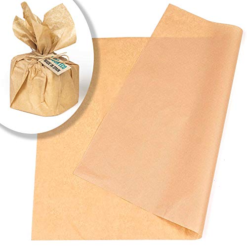 Papel seda kraft A3,fino, 60 hojas, para envolver regalos, manualidades, papel manila marrón crema claro.