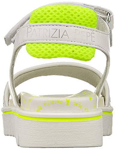 Patrizia Pepe Kids PPJ70.10, Sandalia, Blanco, Amarillo Fluorescente, 28 EU