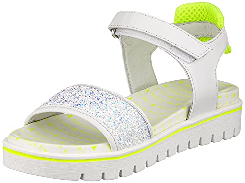 Patrizia Pepe Kids PPJ70.10, Sandalia, Blanco, Amarillo Fluorescente, 28 EU