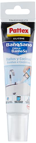 Pattex silicona Baños y Cocinas, resistente al moho y agua, transparente, 50 ml