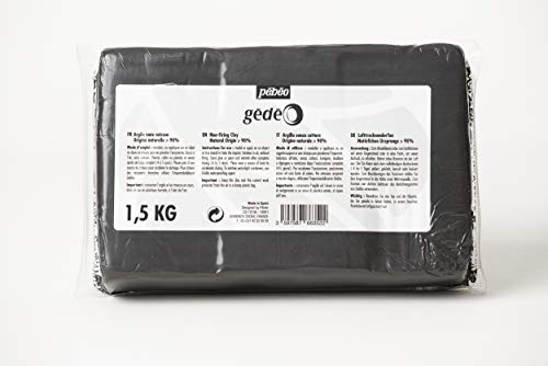 Pébéo 766352 - Arcilla sin cocción (1,5 kg), negra