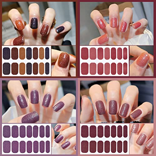 Pegatinas Para Uñas Adhesivas NOCHME 12 Hojas Impermeables Full Cover Manicura Francesa, Brillo Metálico Decorativas Calcomanías Decoraciones Nail Art Stickers De Uñas Para Mujeres Y Niñas