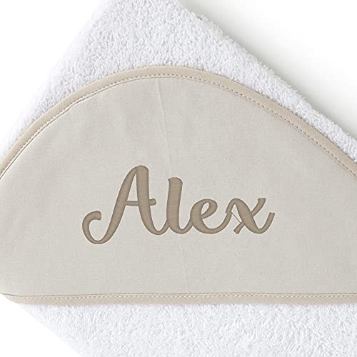 Pekebaby Capa de baño para Bebe (100x100 cm) con Nombre Bordado Personalizado Lino