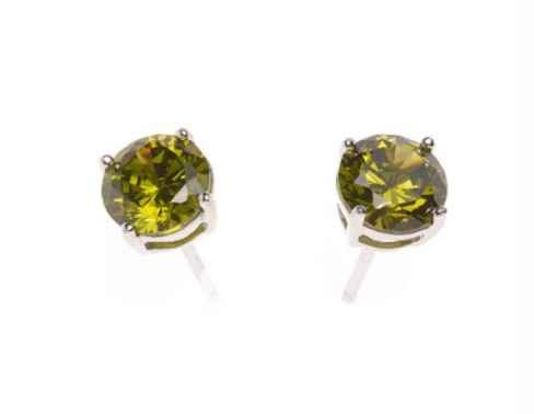 PENDIENTES PLATA CIRCONITA OLIVINA VERDE, MARCA SALVATORE 1030A0070