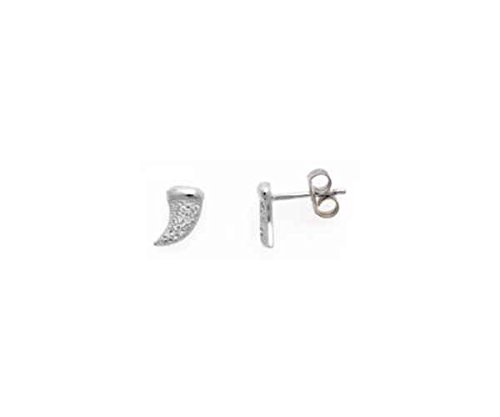 PENDIENTES PLATA COLMILLO MINI CIRCONITAS, MARCA SALVATORE 224A0017