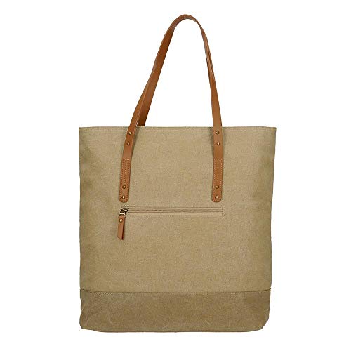 Pepe Jeans Tana Bolso Shopper Beige 35x40x11 cms Algodón, Poliéster y PU.