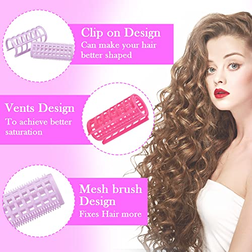 PERFETSELL 30 Pcs Rulos Plasticos para Cabello Rizar Pelo Sin Calor 5 Tamaños: 36 mm, 30 mm, 25 mm, 20 mm, 15 mm Rulos Pelo Grandes y Pequeños Rulos Ondas para Pelo Corto y Cabello Largo + 5 Pinzas