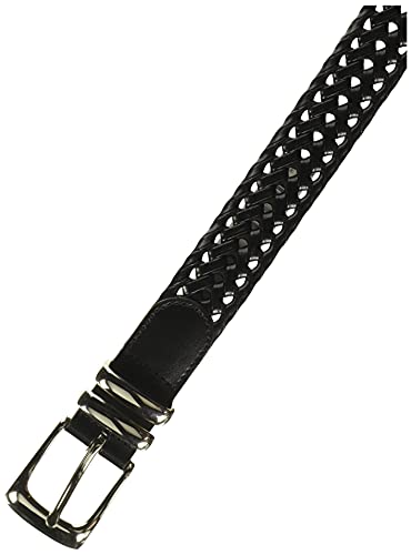 Perry Ellis Men's Portfolio Braided Belt, Black, 36