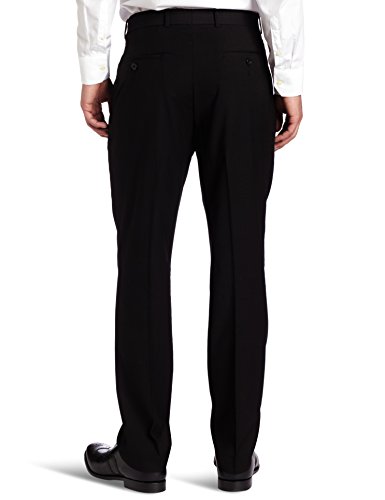 Perry Ellis Men's Solid herringbone Slim Fit Pant, Black, 34x29