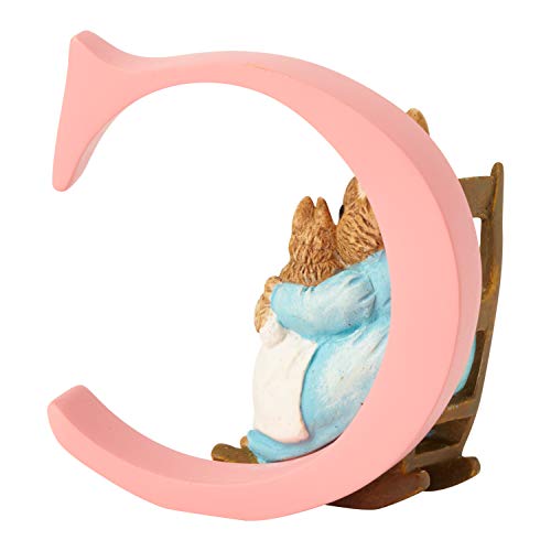 Peter Rabbit, Figura de coneja con conejito y Letra "C" para colgar, Home Deco, Enesco