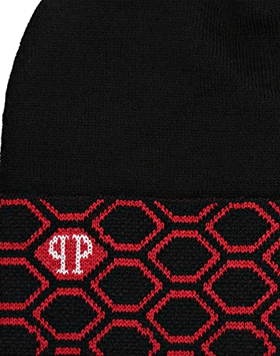 PHILIPP PLEIN Gorro de mezcla de lana negro y rojo